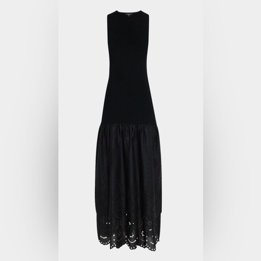 Rails Black Eyelet Lavina Embroidered Drop Waist Maxi Dress Women's size XL‎ - Picture 3 of 10